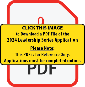 Click this image to download a PDF copy of the 2024 Leadership Application.
Please note: This PDF is for Reference Only.
Applications must be completed online.