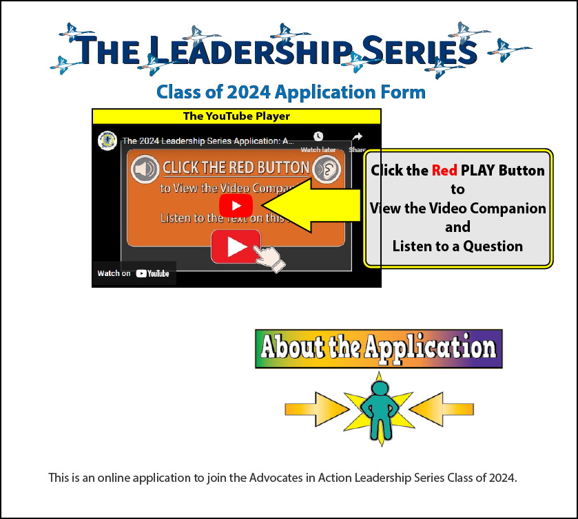 Sample page from the 2024 Leadership Series with a YouTube video player on it. 