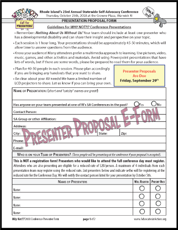 presenter proposal e-form