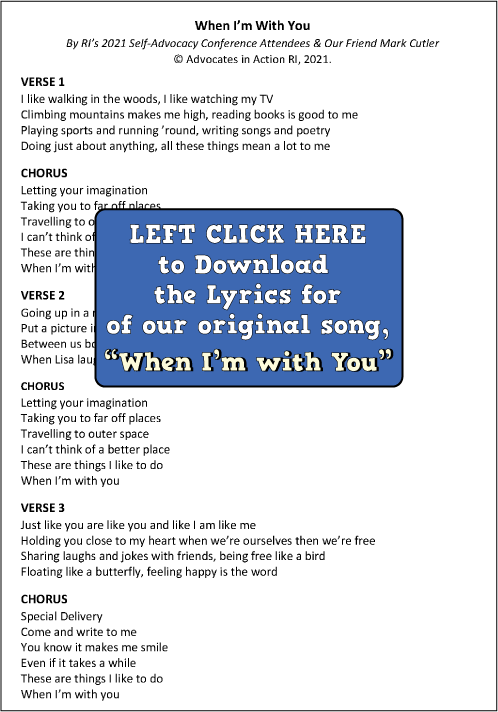 Left click here to download the lyrics for our original song, "When I'm with You"