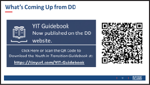 Click Here or Scan the QR Code to Download the Youth in Transition Guidebook at: https://tinyurl.com/YIT-Guidebook​