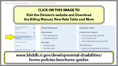CLICK ON THIS IMAGE TO Visit the Division’s website and Download the Billing Manual, New Rate Table and More
