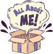 A cardboard box with the words, "It's all about me!: