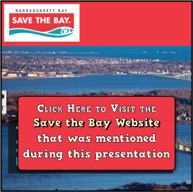 A screenshot of their homepage that says, "click here to visit the Save the Bay Website that was mentioned during this presentation."