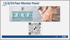 Video the Peer Mentor Panel recording