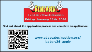 Learn about the application process and how to apply for the next Leadership Series at https://www.advocatesinaction.org/leaders26_apply