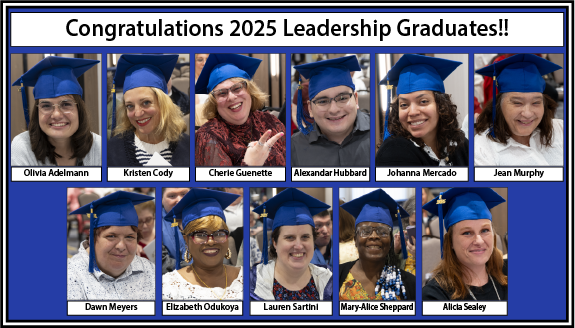 A collage of graduation pictures of the 2025 Leadership Series members.