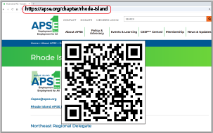 Use the QR code or the following link to visit the RIAPSE website at: www.apse.org/chapter/rhode-island