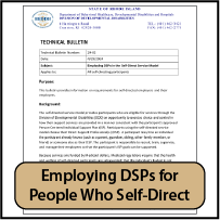 Technical Bulletin 24-02: Employing DSPs in the Self-Direct Service Model