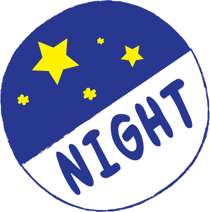 graphic of a night sky with stars that NIGHT