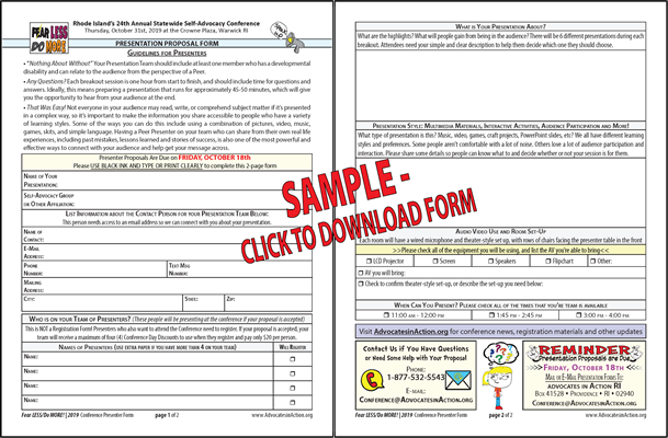 image of 2 page presenter form